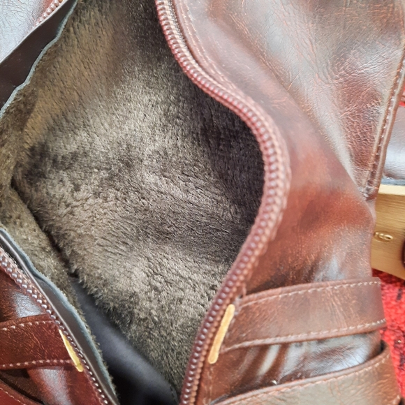 Journee Collection Women's Brown Studded Ankle Strap Tall Riding Boots Size 9 - Picture 10 of 11